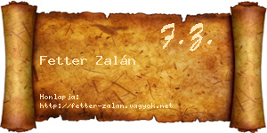 Fetter Zalán névjegykártya