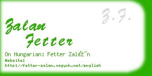 zalan fetter business card